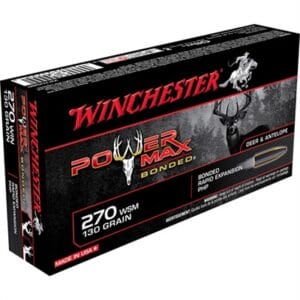 Power Max Bonded 270 Winchester Short Magnum (Wsm) Ammo - 270 Wsm 130gr Protected Hollow Point 20/Box