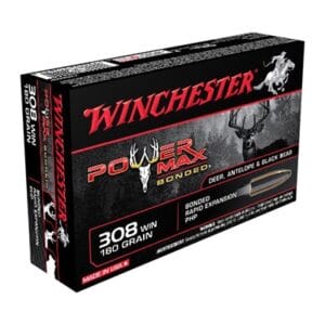 Power Max Bonded 308 Winchester Rifle Ammo - 308 Winchester 180gr Protected Hollow Point 20/Box