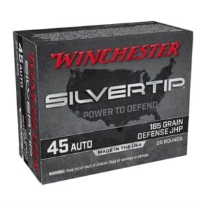 Silvertip(TM) 45 Automatic Ammo - 45 Acp 185gr Defense Jacketed Hollow Point 20/Box