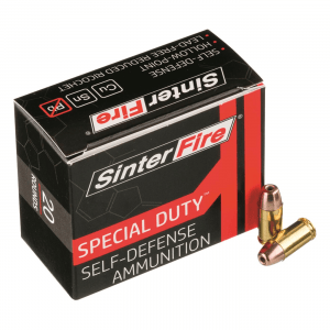 SinterFire Special Duty Lead-Free Frangible .380 ACP Hollow Point 75 Grain 20 Rounds