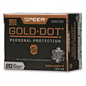 Speer Gold Dot 9mm+P GDHP 124 Grain 20 Rounds