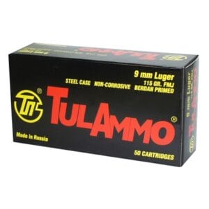 Steel Case 9mm Luger Ammo - 9mm Luger 115gr Full Metal Jacket 50/Box