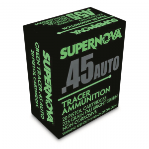 Supernova Green Tracer Ammo .45 ACP FMJ 225 Grain 20 Rounds