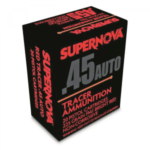 Supernova Red Tracer Ammo .45 ACP FMJ 225 Grain 20 Rounds