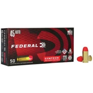 Syntech Action Pistol 45 Acp Ammo - 45 Acp 220gr Syntech Jacket Flat Nose 50/Box