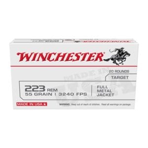 Usa White Box 223 Remington Rifle Ammo - 223 Remington 55gr Full Metal Jacket 20/Box