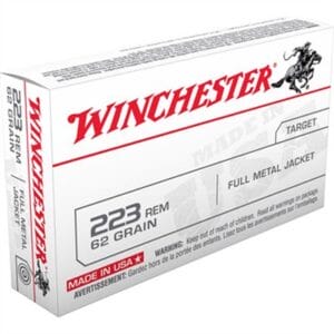 Usa White Box 223 Remington Rifle Ammo - 223 Remington 62gr Full Metal Jacket 20/Box