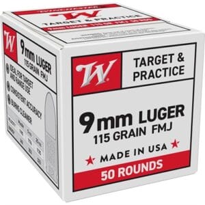 Usa White Box 9mm Luger Handgun Ammo - 9mm Luger 115gr Full Metal Jacket 50/Box