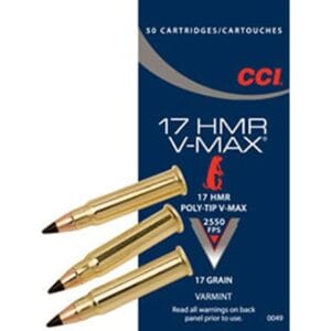 Varmint Ammo 17 Hmr 17gr V-Max - 17 Hmr V-Max 17gr Polymer Tipped 50/Box