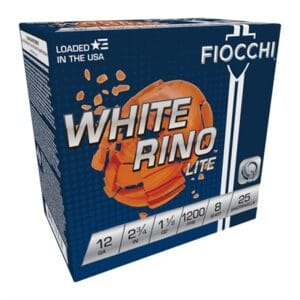 White Rino Lite 12 Gauge Ammo - 12 Gauge 2-3/4'''' 1-1/8oz #8 250/Case