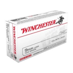 Winchester 9mm Luger 124gr FMJ Handgun Ammo - 50 Rounds