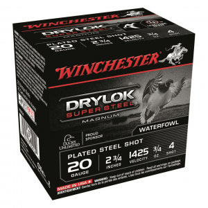 Winchester DryLok Super Steel 20 Gauge 2 3/4 inch Shot Shells 3/4 oz. 250 Rounds