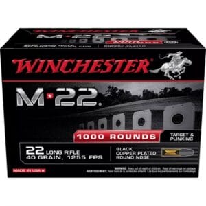 Winchester M22 22 Long Rifle Ammo - 22 Long Rifle M-22 40gr Cprn 1,000/Box