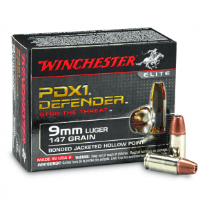 Winchester PDX1 Defender 9mm BJHP 147 Grain 20 Rounds