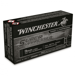 Winchester Super Suppressed 9mm FMJE 147 Grain 50 Rounds