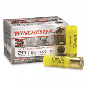 Winchester Super X 20 Gauge 2 3/4 inch Shells 3/4 oz. Slug 15 Rounds