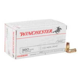 Winchester Target 380 Auto (ACP) 95gr FMJ Handgun Ammo - 100 Rounds