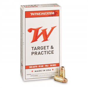 Winchester White Box .380 ACP FMJ 95 Grain 50 Rounds