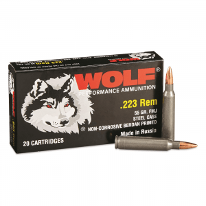 Wolf .223 Remington 55 Grain FMJ Ammo 20 Rounds