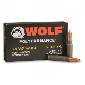 Wolf Polyformance .300 AAC Blackout FMJ 145 Grain 20 Rounds