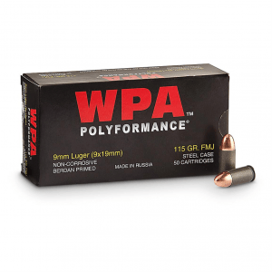 Wolf WPA Polyformance 9mm FMJ 115 Grain 50 Rounds