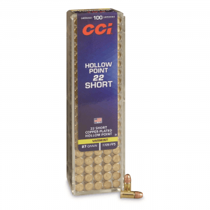 CCI Rimfire .22 Short CPHP 27 Grain 100 Rounds