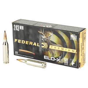 FEDERAL Centerfire Rifle Ammunition 243 Win 90 Gr Eldx (P243ELDX1)