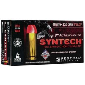 Federal American Eagle 45 Auto (ACP) 220gr Syntech Jacket FN Handgun Ammo - 50 Rounds