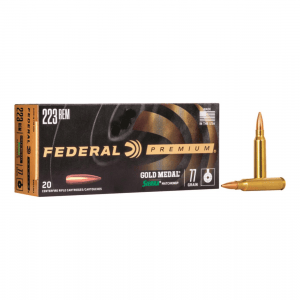 Federal Premium Gold Medal .223 Rem BTHP 77 Grain 20 Rounds