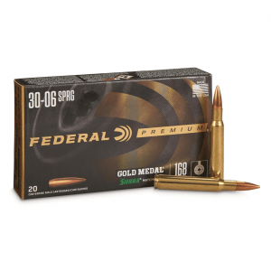 Federal Premium Gold Medal .30-06 Springfield Sierra MatchKing BTHP 168 Grain 20 Rounds