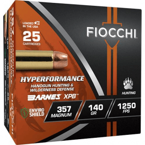 Fiocchi Hyperformance Hunt Handgun Ammunition .357 Rem Mag 140gr HP 1250 fps 25/ct