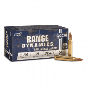 Fiocchi Range Dynamics 5.56 NATO/.223 Rem. FMJ-BT 55 Grain 50 Rounds