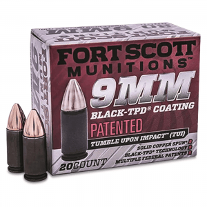 Fort Scott Tumble Upon Impact TBD-9 Ammo 9mm SCS 80 Grain 20 Rounds