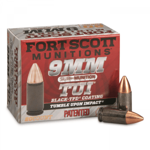 Fort Scott Tumble Upon Impact TPB-9 Sub-Munition Subsonic 9mm SCS 125 Grain 20 Rounds