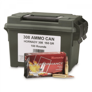 Hornady Superformance .308 Winchester SST 150 Grain 100 Rds. w/Polymer Ammo Can