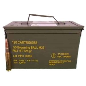 PPU Rangemaster 50 BMG 625gr FMJ Rifle Ammo - 120 Rounds