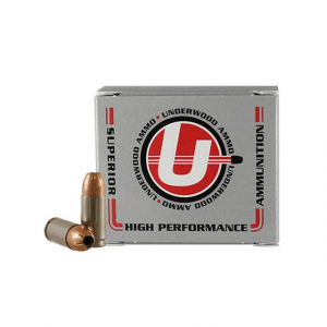 Underwood Hunting & Self Defense Handgun Ammunition 9mm Luger(+P) 147gr JHP 1125 fps 20/ct