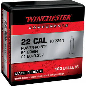 WINCHESTER AMMO Centerfire Rifle 223 Rem 64gr Power-Point 100rd/Box Rifle Bullets (WB223PP64X)