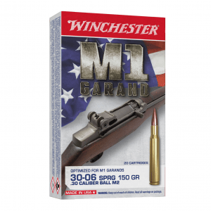 WINCHESTER AMMO M1 Garand 30-06 Springfield 150gr FMJ 20rd/Box Rifle Ammo (WIN3006M2)