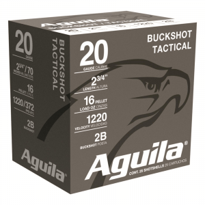 Aguila High-Velocity Buckshot 20 Gauge 2 3/4 inch #2 Buck 25 Rounds