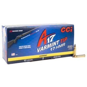 CCI A17 17 HMR 17gr Varmint Tip Rimfire Ammo - 200 Rounds