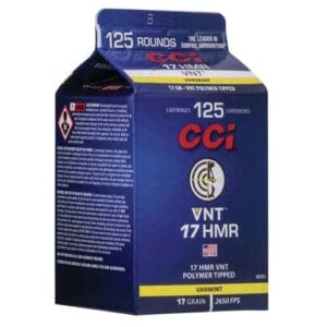 CCI VNT HMR 17 HMR 17gr Varmint Tipped Rimfire Ammo - 125 Rounds