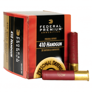 FEDERAL Personal Defense 410 Bore 2.5in 00 Buckshot Ammo, 20 Round Box (PD412JGE000)