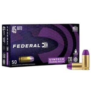 Federal Syntech Training Match 45 Auto (ACP) 230gr SJFN Handgun Ammo - 50 Rounds