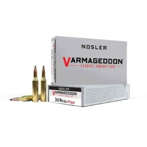 Nosler Varmageddon 243 Winchester 55gr FB Tipped Rifle Ammo - 20 Rounds