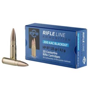 PPU Standard Rifle 300 AAC Blackout 125gr HPBT Rifle Ammo - 20 Rounds