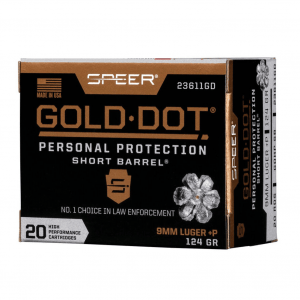 SPEER Gold Dot 9mm 124Gr 20rd Box Ammo (23611GD)