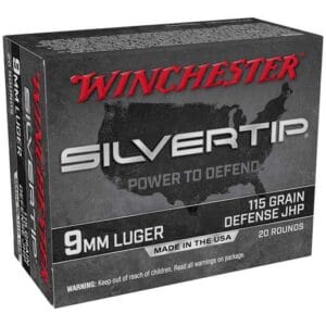 Winchester Silvertip 9mm Luger 115gr JHP Handgun Ammo - 20 Rounds