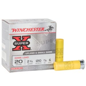 Winchester Super-X 20 Gauge 2-3/4in #6 7/8oz Upland Shotshells - 25 Rounds - #6