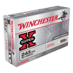 Winchester Super-X 243 Winchester 80gr JSP Rifle Ammo - 20 Rounds